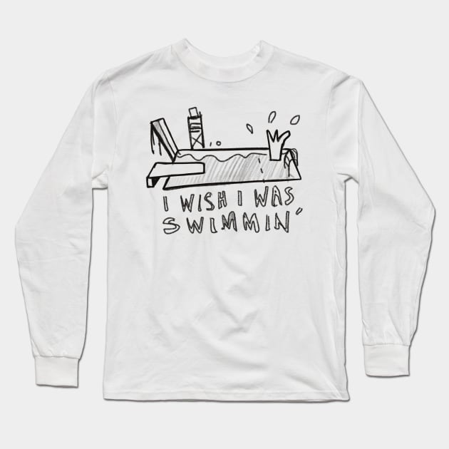 I wish I was swimming Long Sleeve T-Shirt by Uglyblacksheep